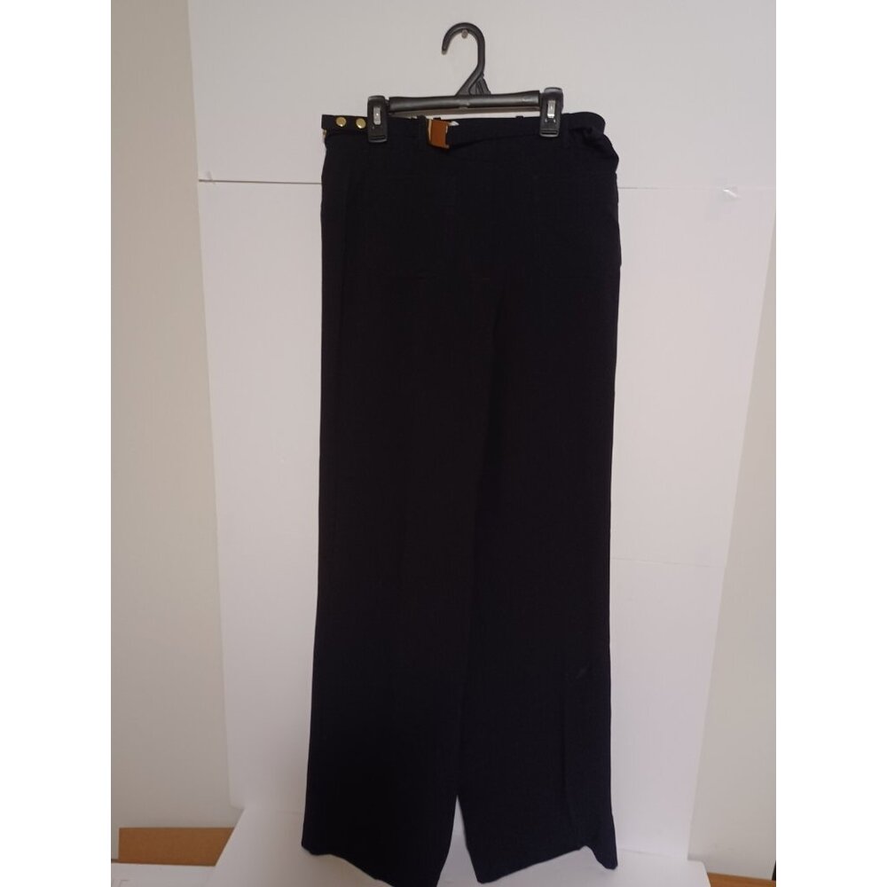Worthington Modern Fit Dress Pants Womens Size 6 Flat Front Wide Leg Black